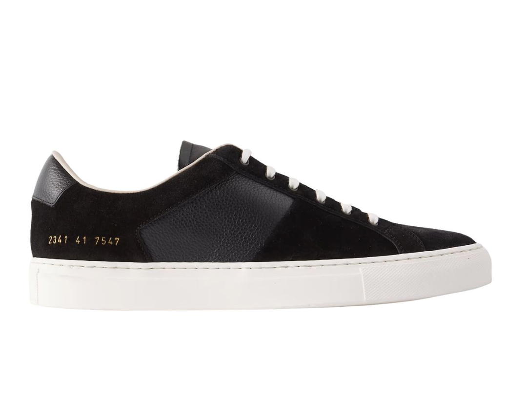 Common Projects Common Projects Winter Achilles Suede and Full-Grain Leather Sneakers Black