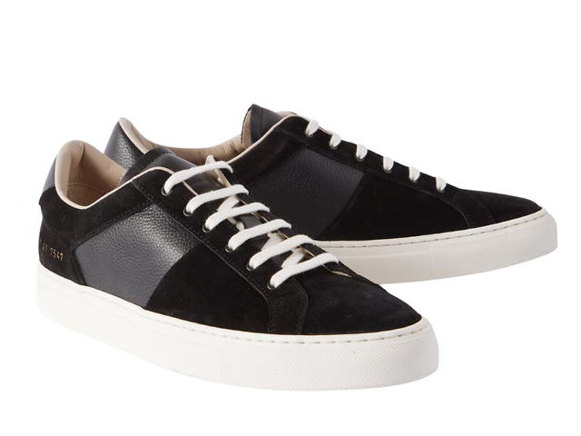 Common Projects Common Projects Winter Achilles Suede and Full-Grain Leather Sneakers Black - view 2