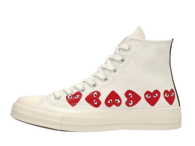 Converse Converse Chuck Taylor All Star '70 High x Play Comme des Garçons Multi Red Heart (White) - view 2