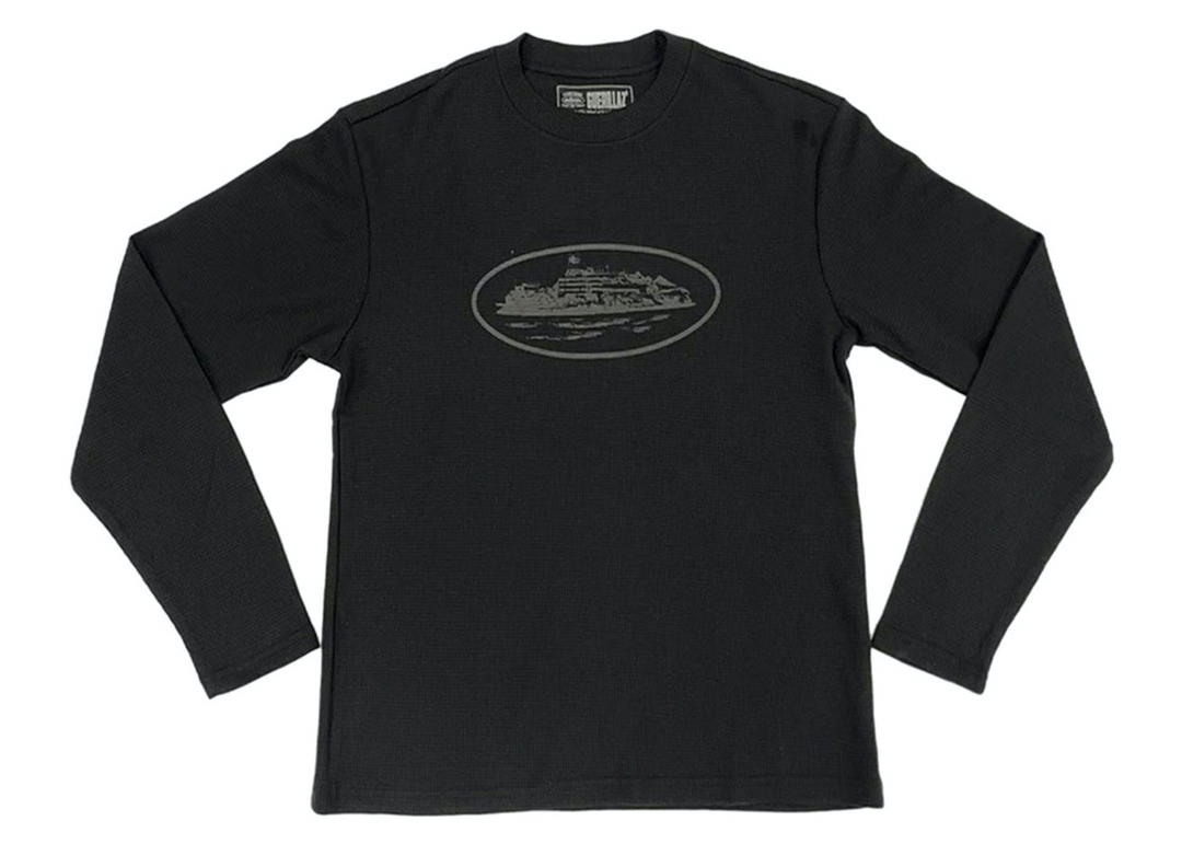 Corteiz Corteiz Alcatraz Waffle L/S T-shirt Triple Black