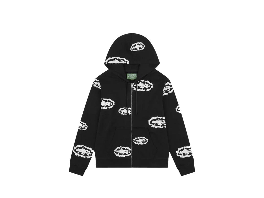 Corteiz Corteiz x Denim Tears Zip Closure Hoodie Black White