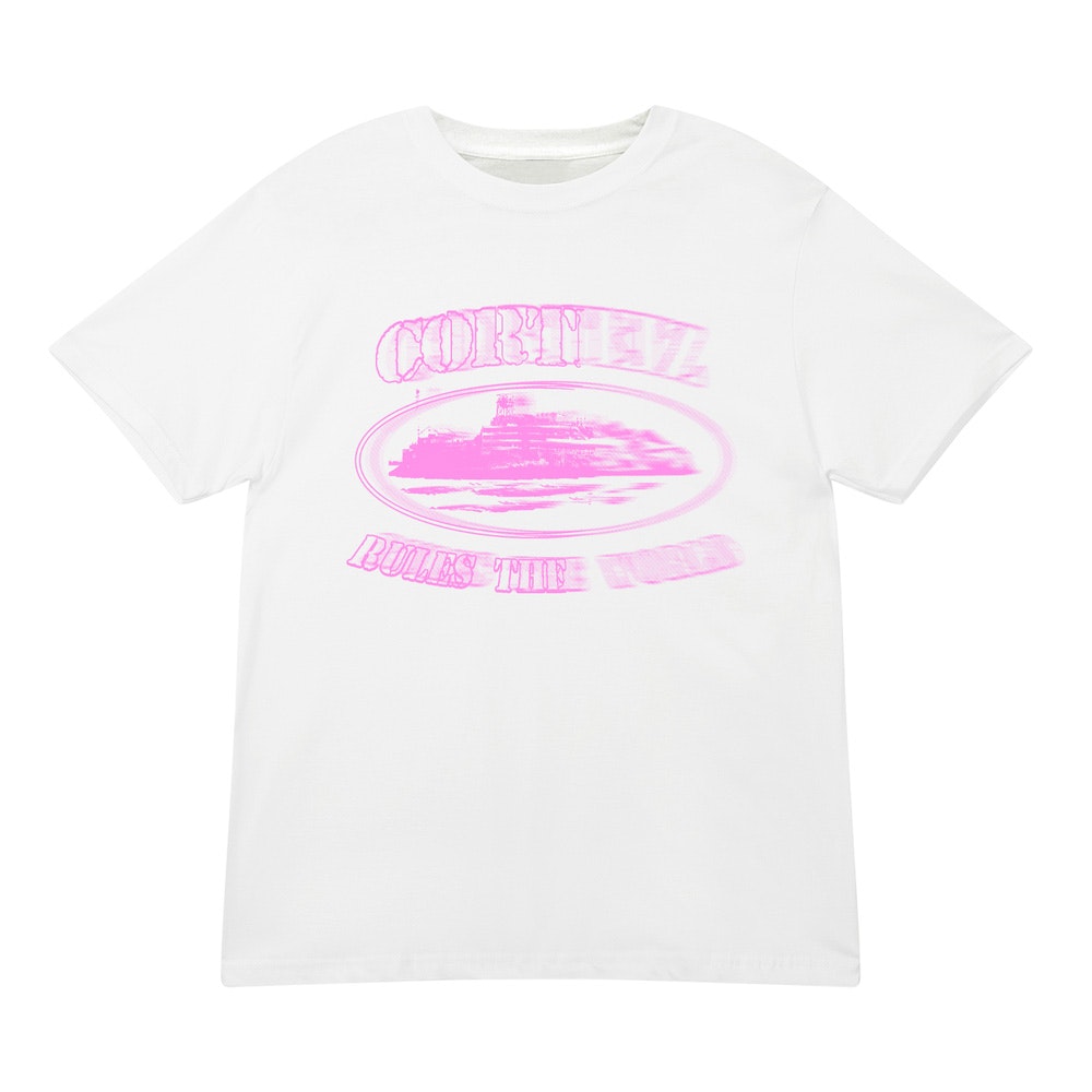 Corteiz Corteiz Pink Blur Alcatraz T-shirt White