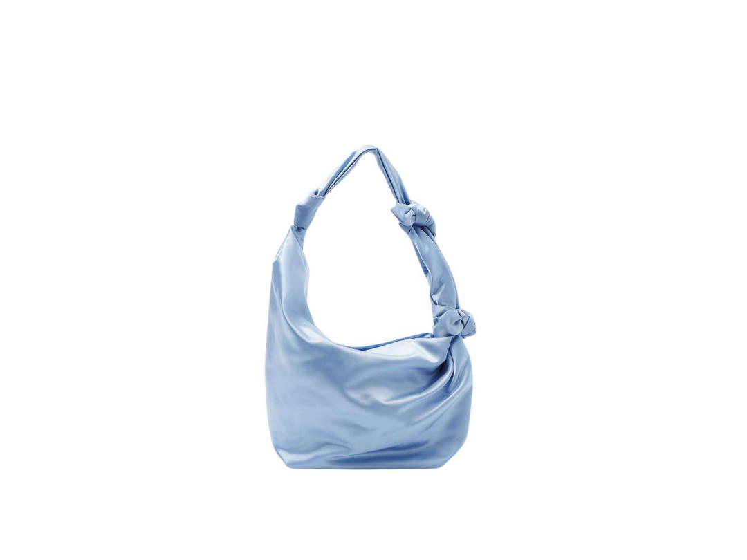 COS COS Hitch Shoulder Bag In Shiny Nylon Light Blue