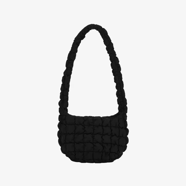 COS COS Quilted Messenger Bag Black - view 2