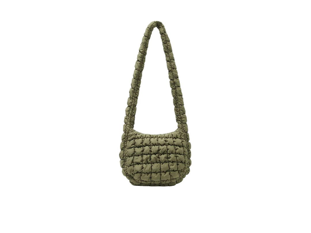 COS COS Quilted Messenger Bag Khaki Green