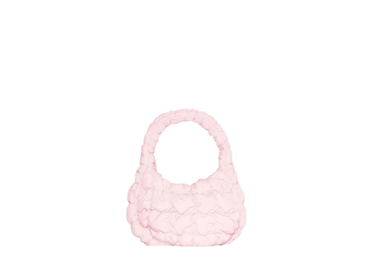 COS Cos Quilted Micro Bag In Cotton Canvas Pink