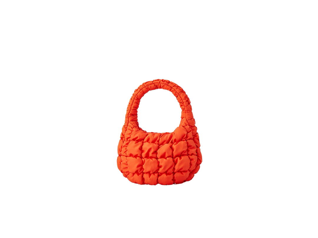 COS Cos Quilted Mini Bag In Cotton Canvas Orange