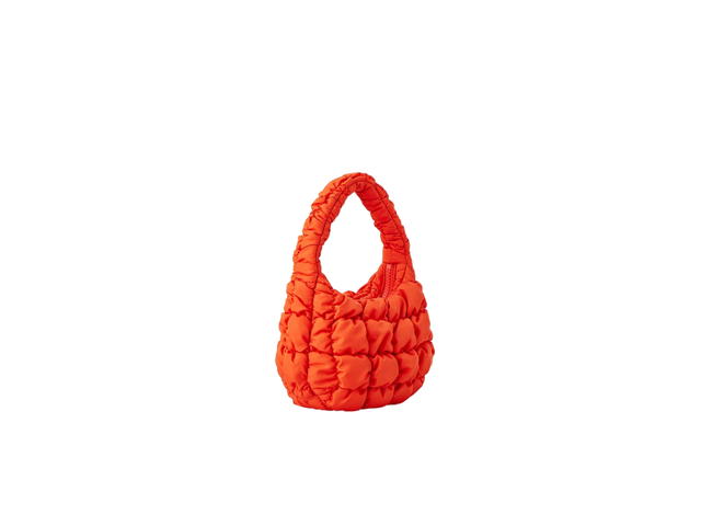 COS Cos Quilted Mini Bag In Cotton Canvas Orange - view 2