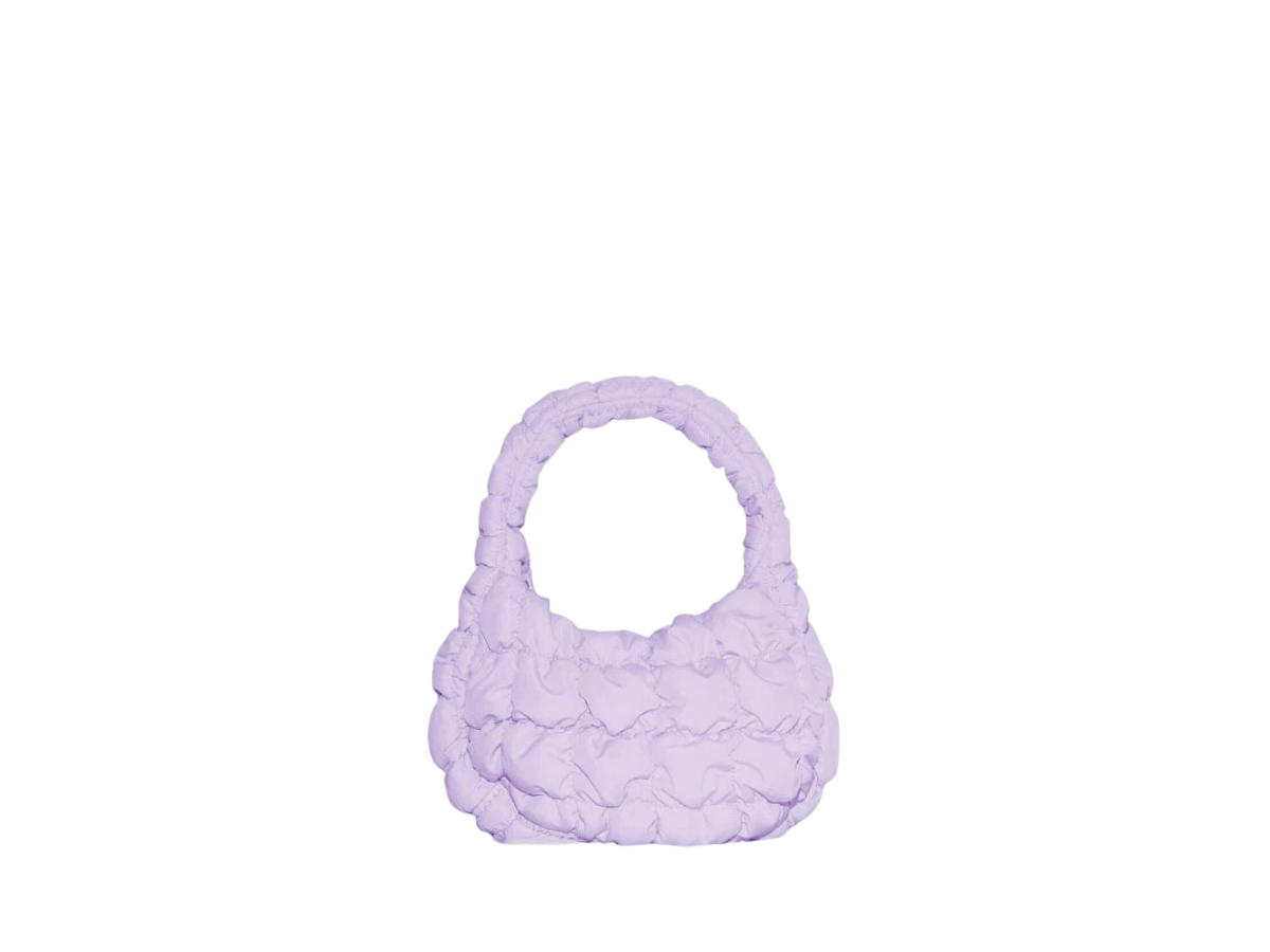 COS Cos Quilted Micro Bag In Cotton Canvas Purple