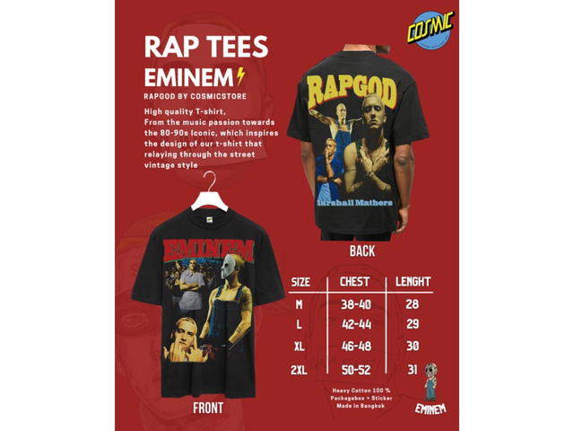 Cosmic Cosmic Eminem Rap Tee Black - view 3