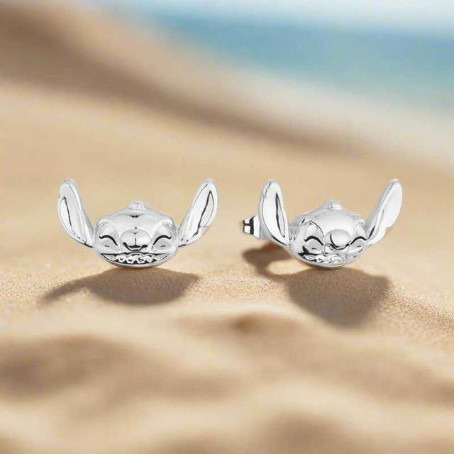 Couture Kingdom Couture Kingdom Disney Stitch Smile Stud Earrings Silver - view 3