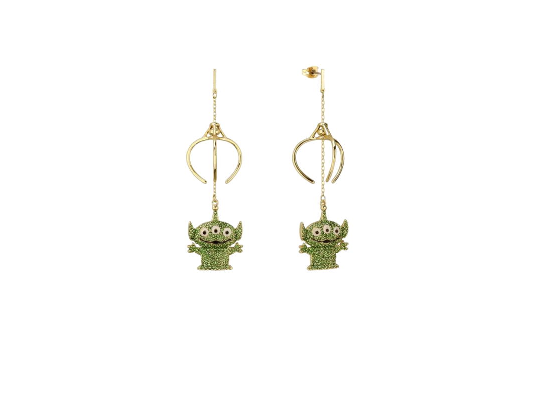 Couture Kingdom Couture Kingdom Toy Story Alien Crystal Claw Drop Earrings Gold