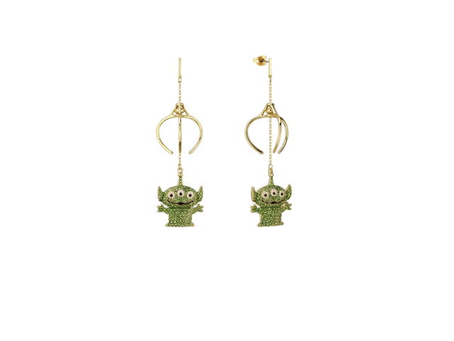 Couture Kingdom Couture Kingdom Toy Story Alien Crystal Claw Drop Earrings Gold - view 1