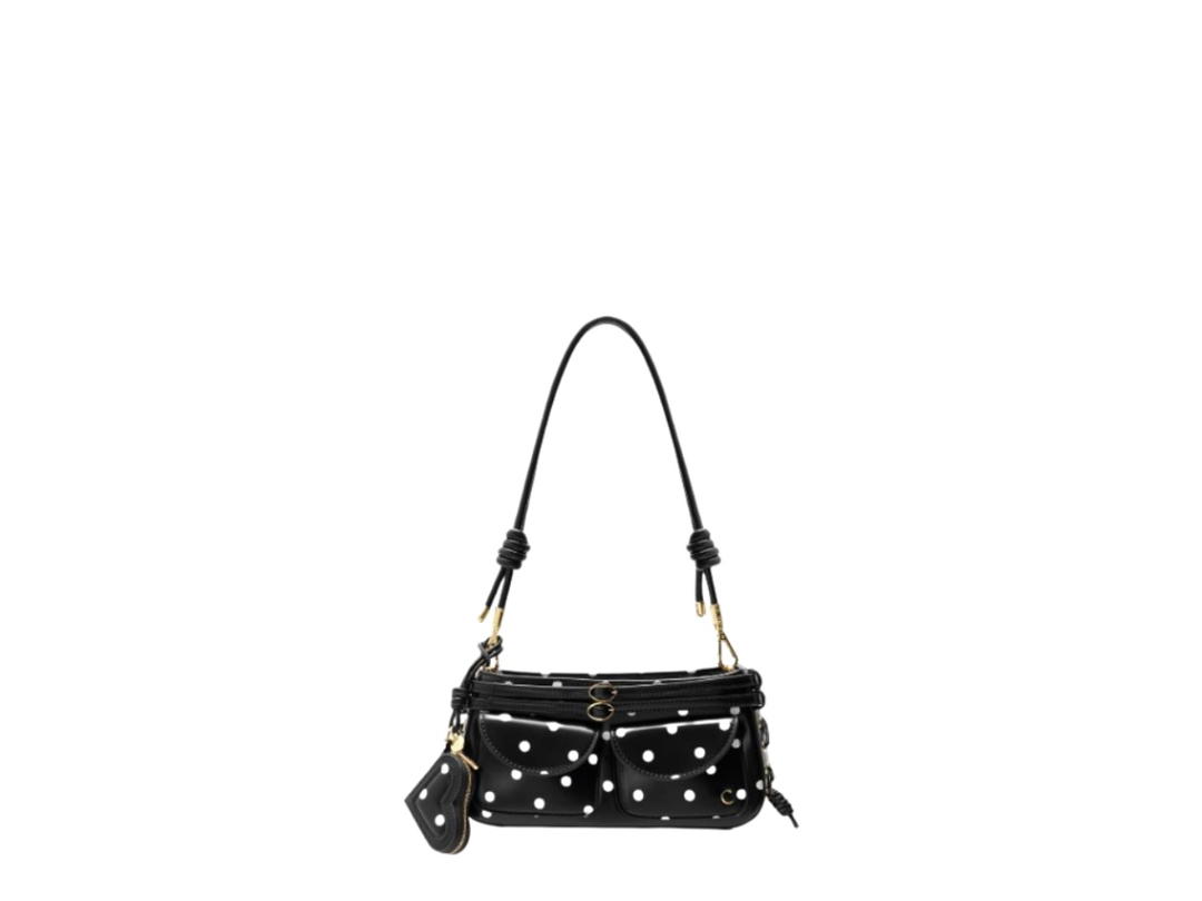 Cozii Cozii Alice Double Double Bag In Polka Dot Black