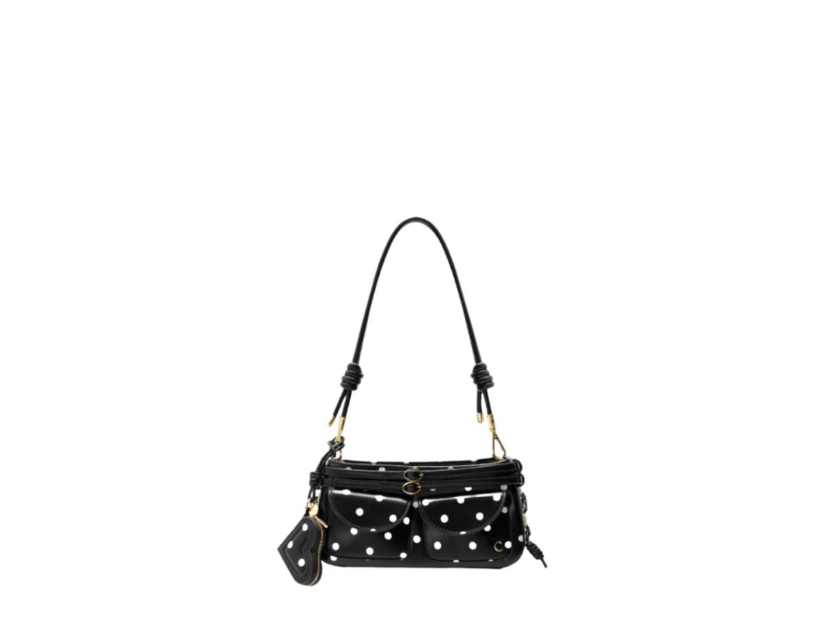 Cozii Cozii Alice Double Double Bag In Polka Dot Black