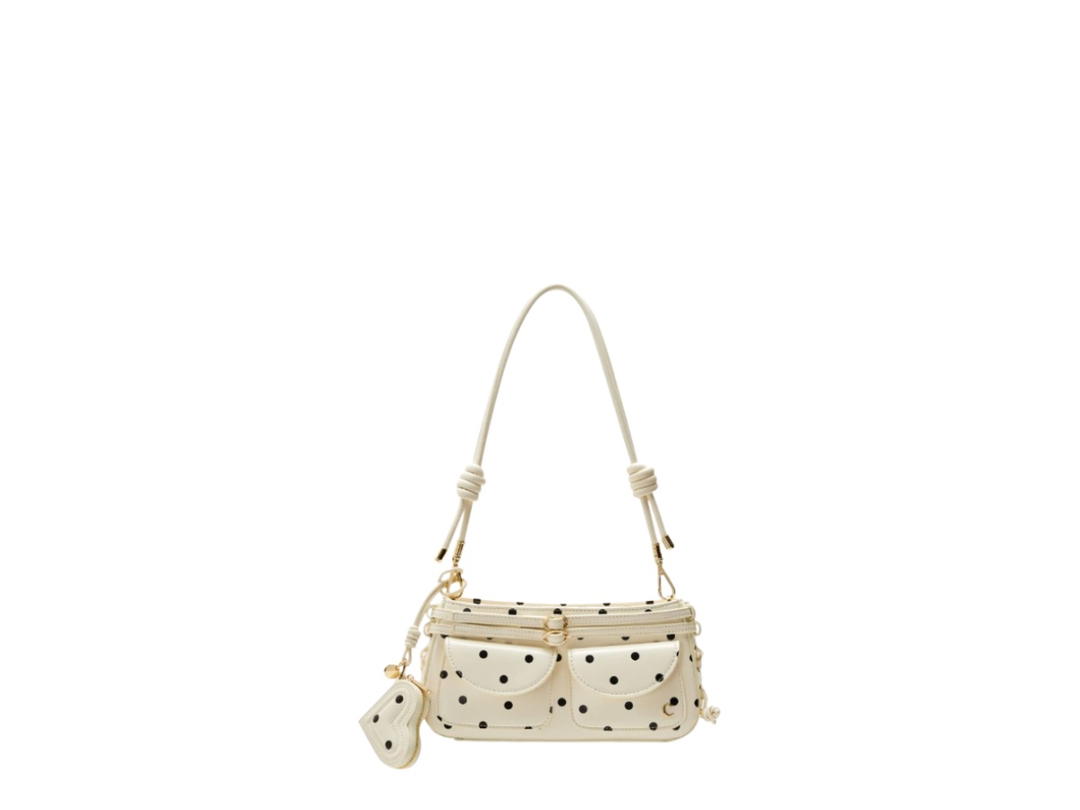Cozii Cozii Alice Double Double Bag In Polka Dot White