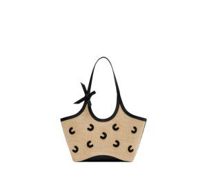 Buy Cozii Small Colbie Raffia Beige Black at Sasom – Authentic and Ready to Ship
