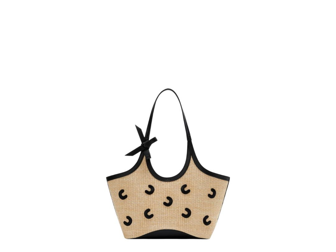Cozii Cozii Small Colbie Raffia Beige Black