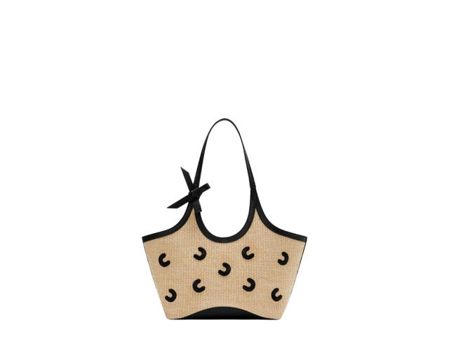 Cozii Cozii Small Colbie Raffia Beige Black - view 1