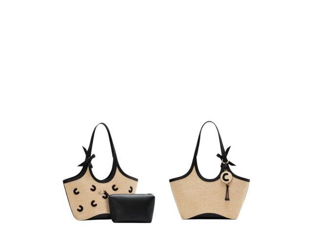 Cozii Cozii Small Colbie Raffia Beige Black - view 2