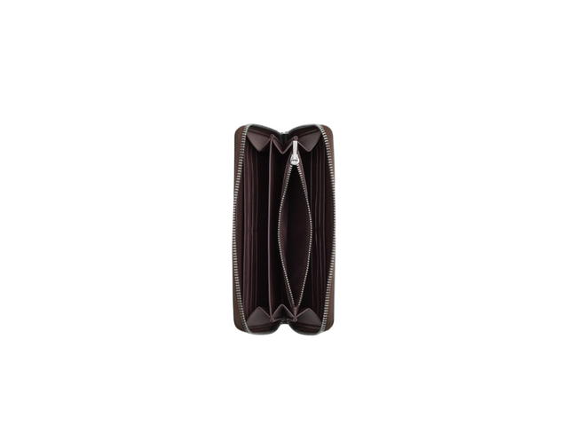Coach Coach Long Zip Around Wallet In Signature Canvas With Heart Print Brown Black - view 2