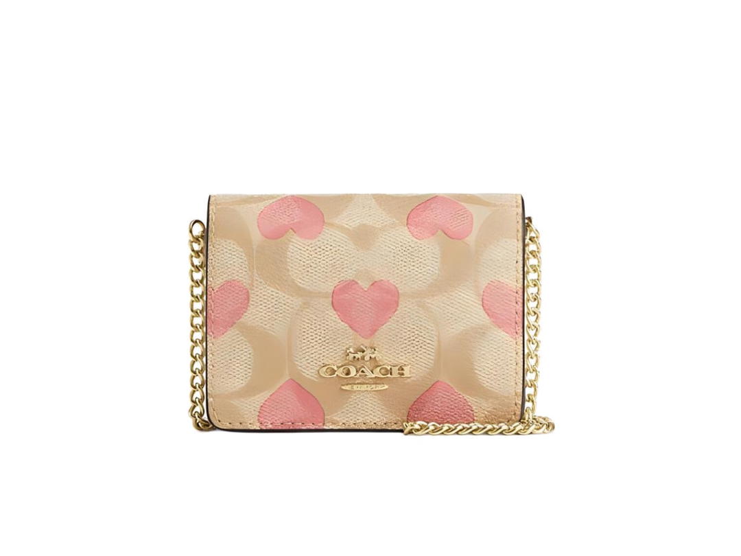 Coach Coach Boxed Mini Wallet On A Chain In Signature