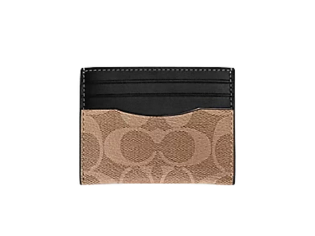 Coach Coach Slim Id Card Case Gunmetal Tan