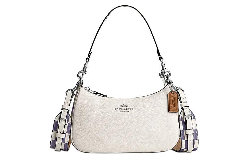 Coach Coach Teri Shoulder Bag with Checkerboard Print Light Violet & Chalk