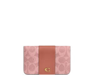 Buy Coach Essential Slim Card Case In Signature Canvas Brass Melon Pink at Sasom – Authentic and Ready to Ship