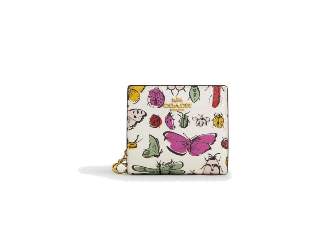 Coach Coach Snap Wallet With Creature Print Chalk Multicolor
