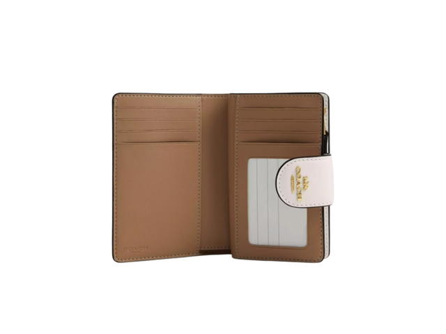 Coach Coach Medium Corner Zip Wallet With Creature Print Chalk - view 2