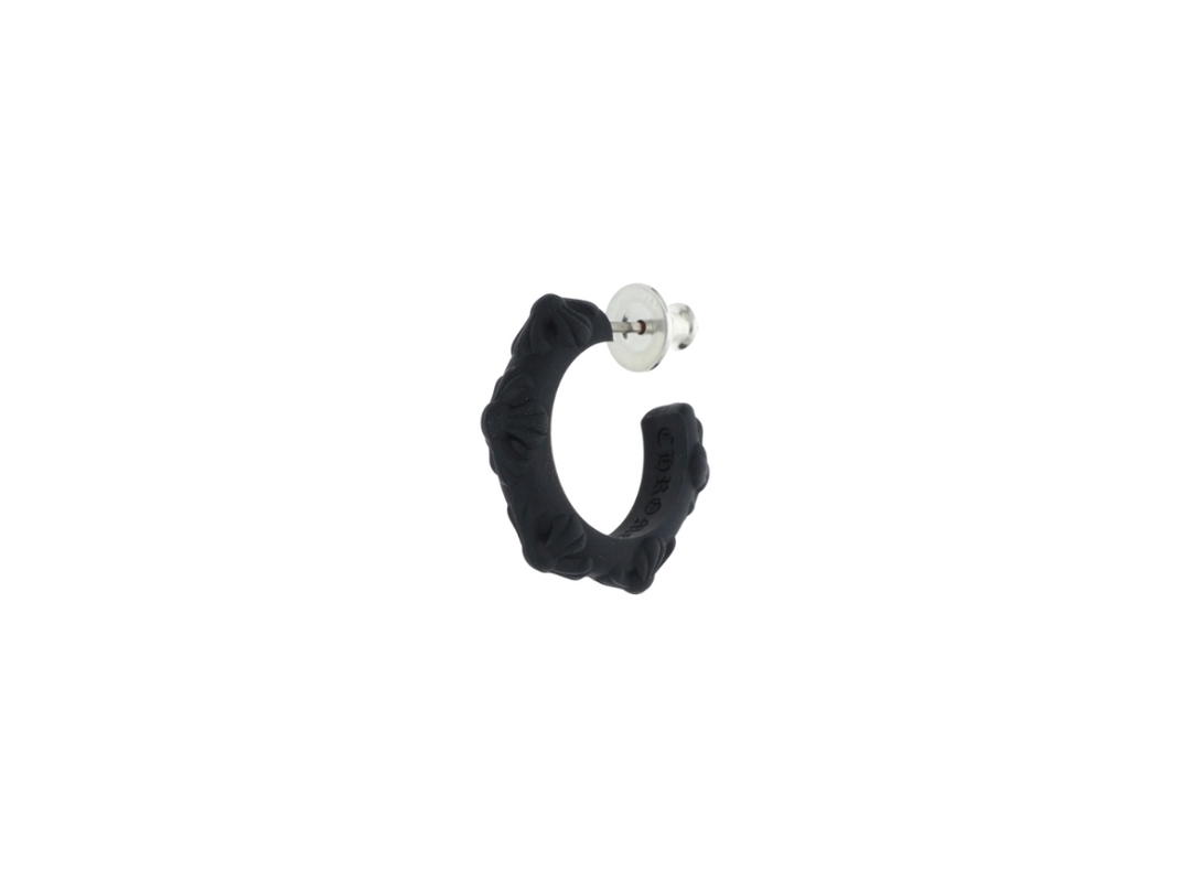 Chrome Hearts Chrome Hearts Rubber Hoop Cross SML Cross Band Hoop Silicone Earrings Black