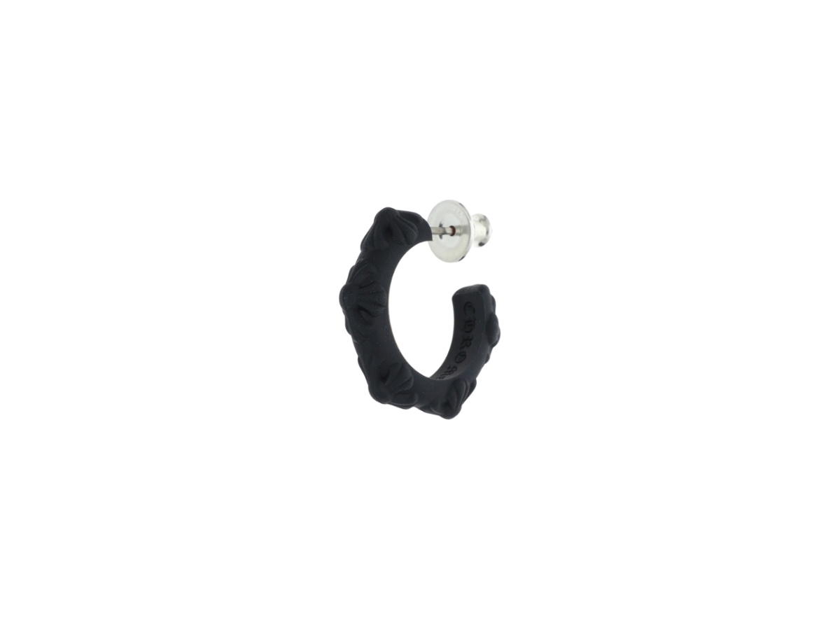 Chrome Hearts Chrome Hearts Rubber Hoop Cross SML Cross Band Hoop Silicone Earrings Black