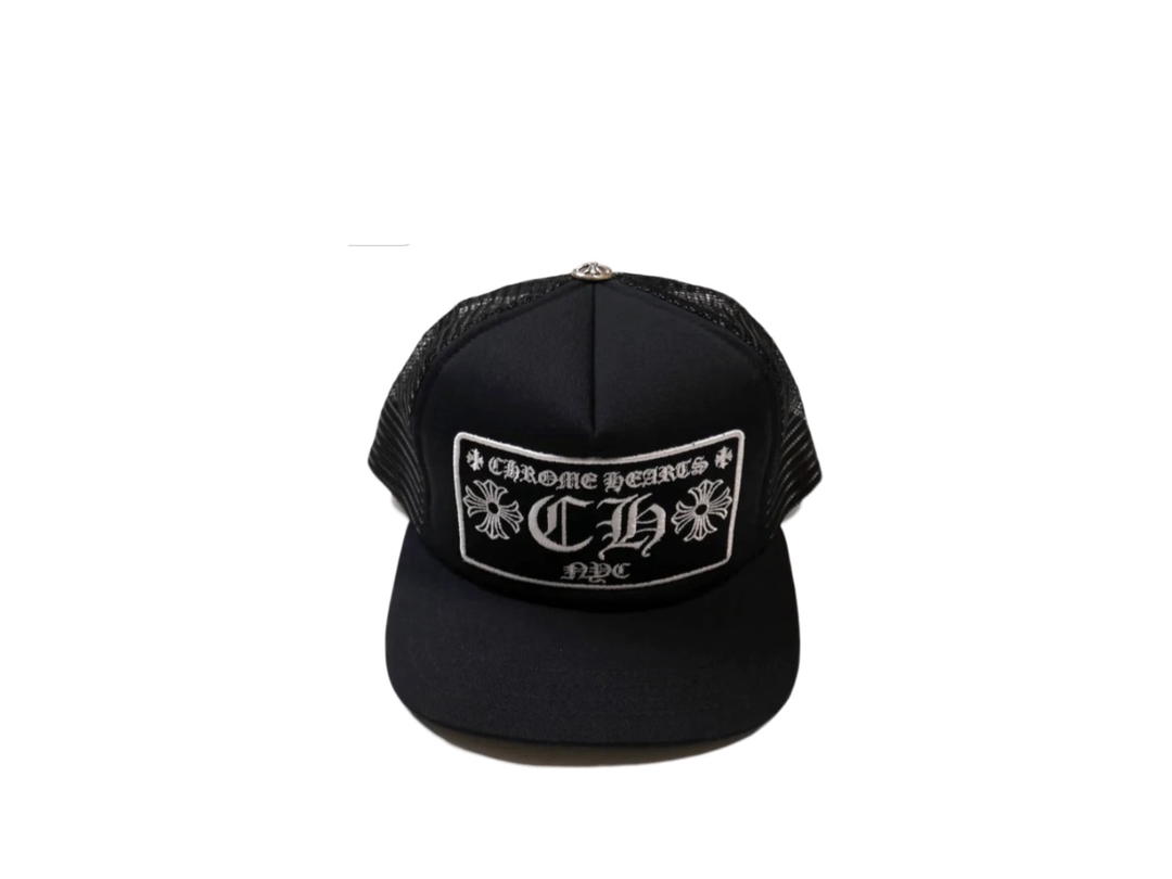 Chrome Hearts Chrome Hearts NYC Exclusive CH Logo Trucker Hat Black White