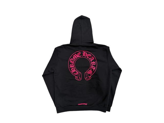 Chrome Hearts Chrome Hearts Horseshoe Floral Sleeve Zip Up Hoodie Pink Black - view 2