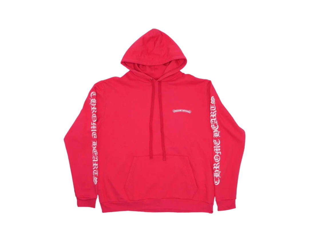 Chrome Hearts Chrome Hearts Scroll Logo Hoodie Red