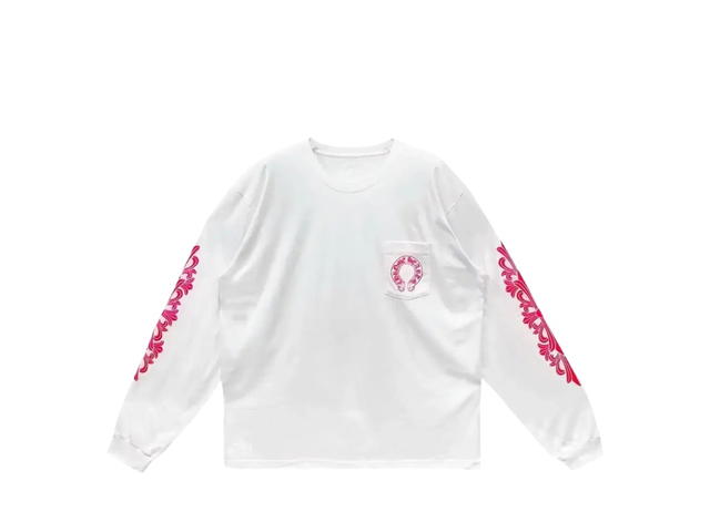 Chrome Hearts Chrome Hearts Magenta Horseshoe floral Long sleeve tee White - view 1