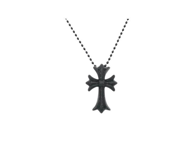 Chrome Hearts Chrome Hearts S Cross Necklace Black Glitter - view 1