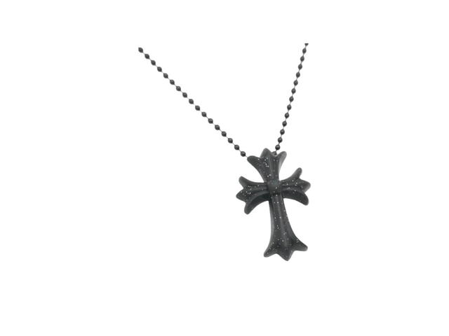 Chrome Hearts Chrome Hearts S Cross Necklace Black Glitter - view 2