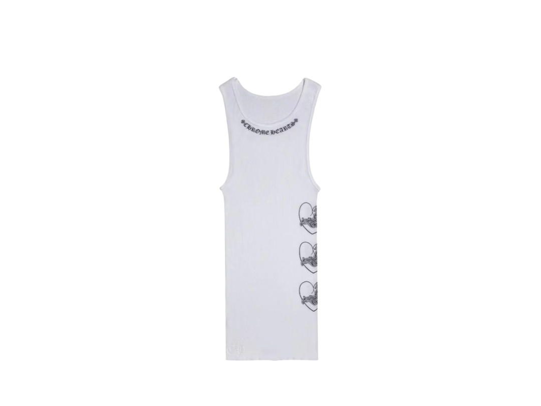 Chrome Hearts Chrome Hearts Love You' Floral Heart White Tank Top White