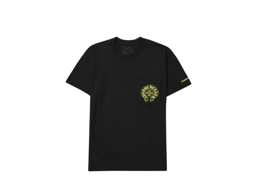 Chrome Hearts Chrome Hearts Neon Yellow Horseshoe S/S T-Shirt Black