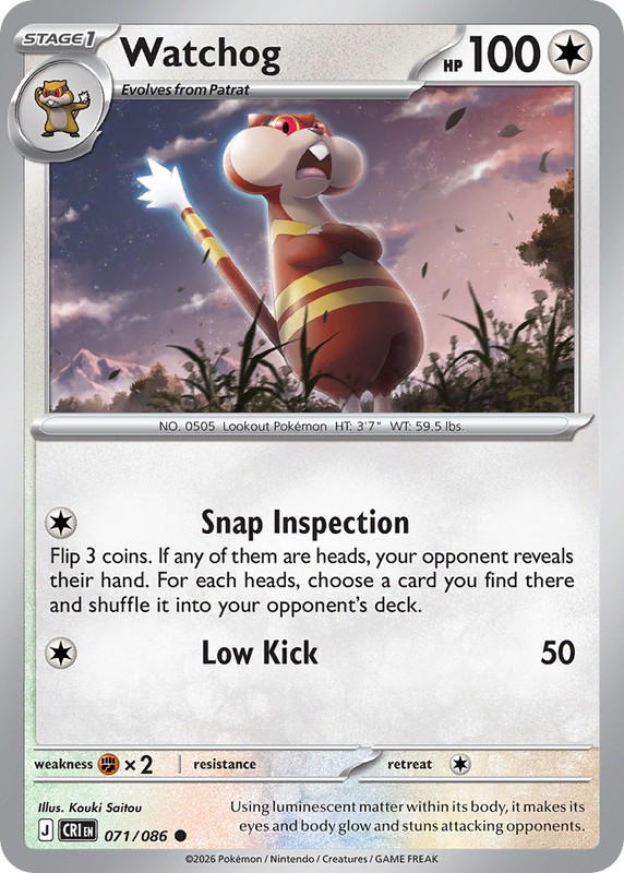 Pokemon Pokemon Watchog C [CRI 071/086] Mega Evolution "Chaos Rising" (EN)