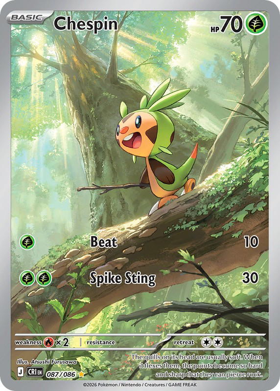 Pokemon Pokemon Chespin IR [CRI 087/086] Mega Evolution "Chaos Rising" (EN)