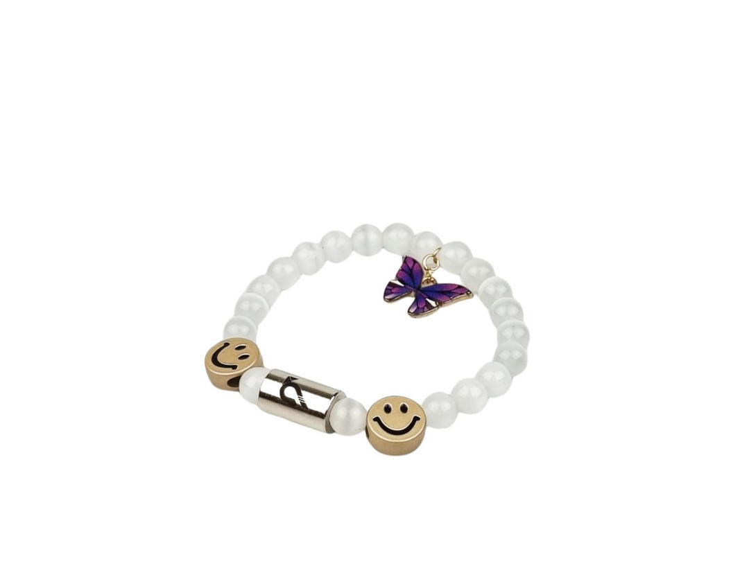 Crowcinz Crowcinz Butterfies Smiley Bracelet (Cateyes/Purple)