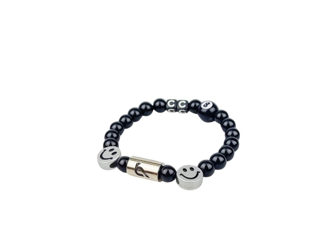 Crowcinz Crowcinz Smiley Bracelet (Onyx /V.2 Silver/Snooker)