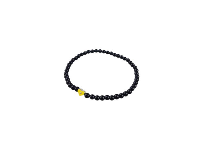 Crowcinz Crowcinz Heart Bracelet Silver Charm (ONYX4mm.) - view 1