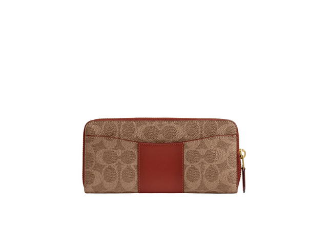 Coach Coach Essential Slim Accordion Zip Wallet In Signature Canvas With Gold Hardware Beige - view 2