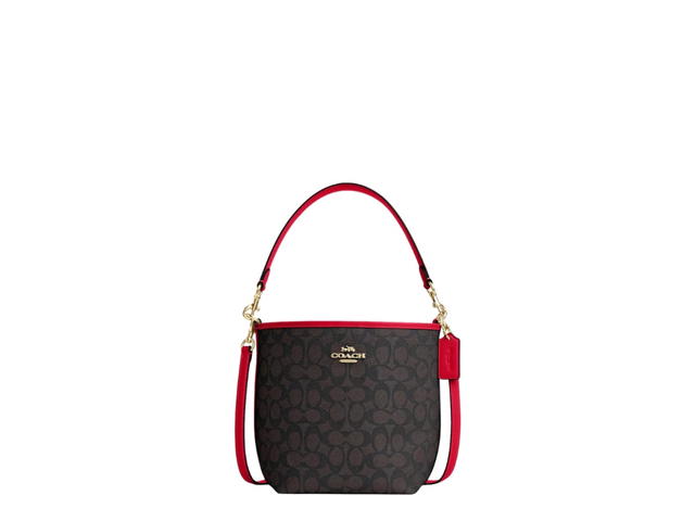 Coach Coach City Bucket Bag In Signature Canvas Walnut Bold Red - view 1