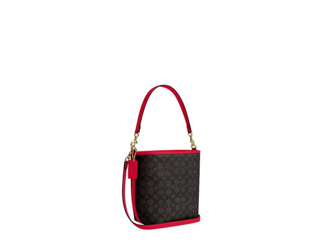 Coach Coach City Bucket Bag In Signature Canvas Walnut Bold Red - view 2