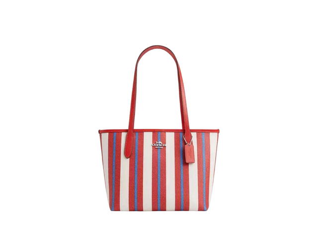 Coach Coach Small City Tote With Stripe Print - view 1